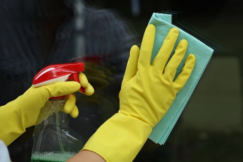 Professional move in cleaning in an empty home before furniture arrives