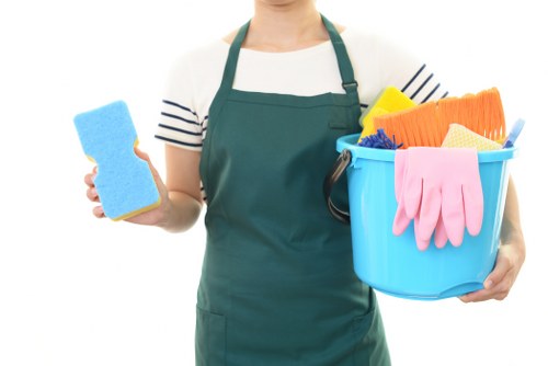 Kitchen house cleaning with sparkling counters and appliances