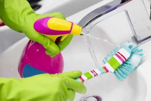 Spot treatment for stains during mattress cleaning