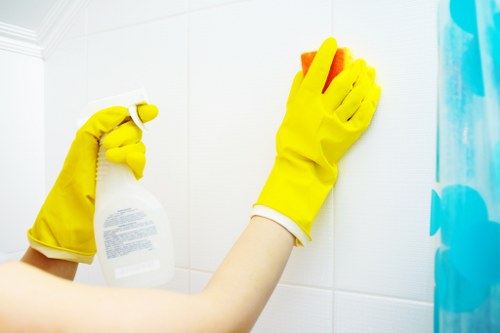 Deep cleaning kitchen surfaces during move out cleaning