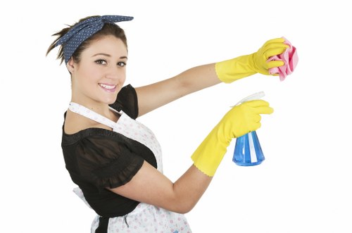 Deep house cleaning process in a modern home