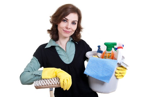 Office floor care and sanitation in a commercial building