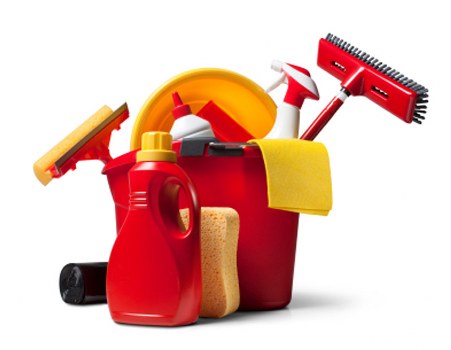 Cleaning staff performing detailed maintenance in a retail space